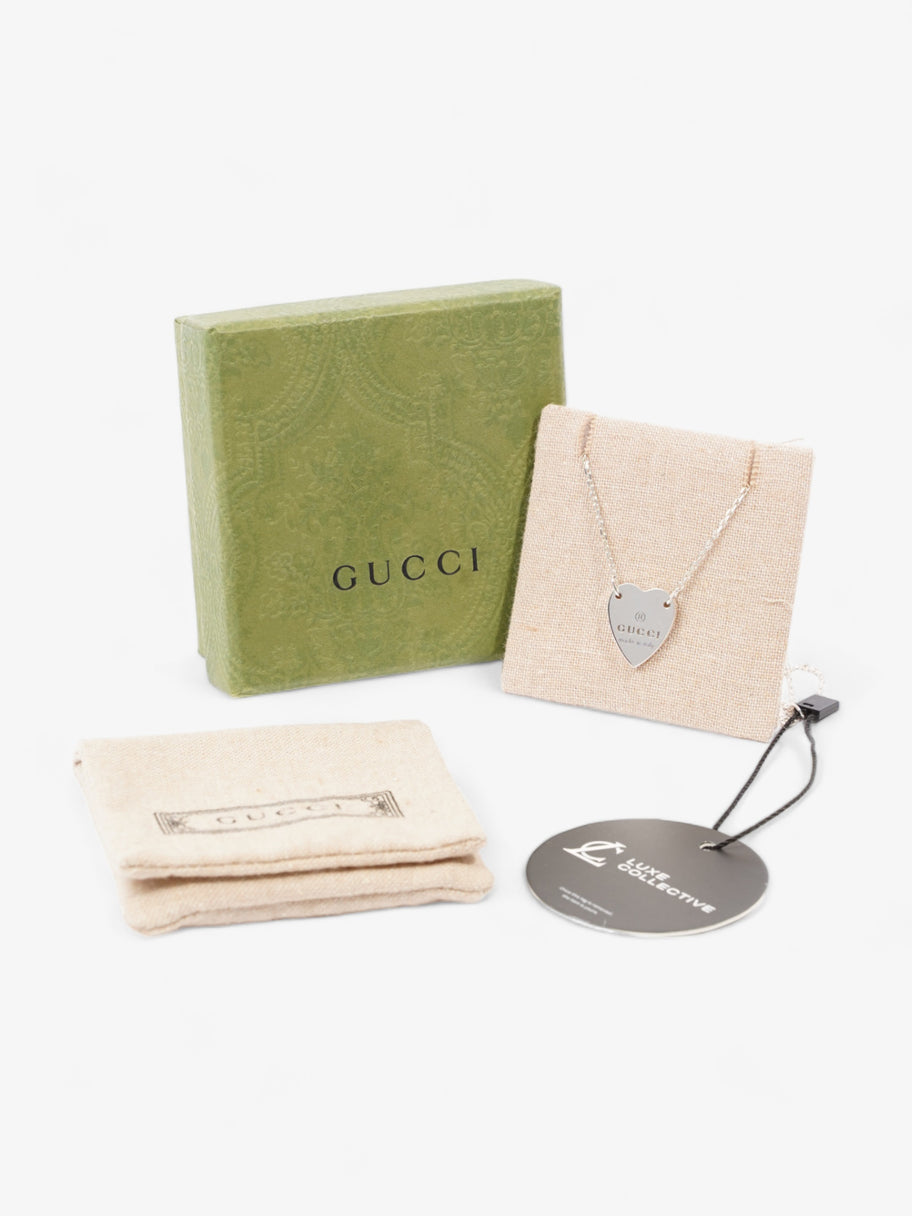 Gucci Trademark Heart Necklace Silver Silver Sterling Image 7