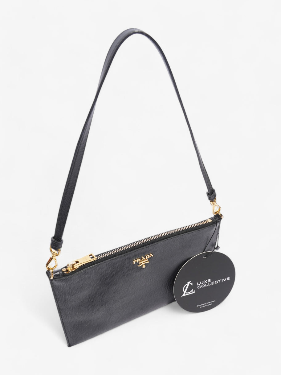 Prada Lux Pochette Black Saffiano Leather Image 8