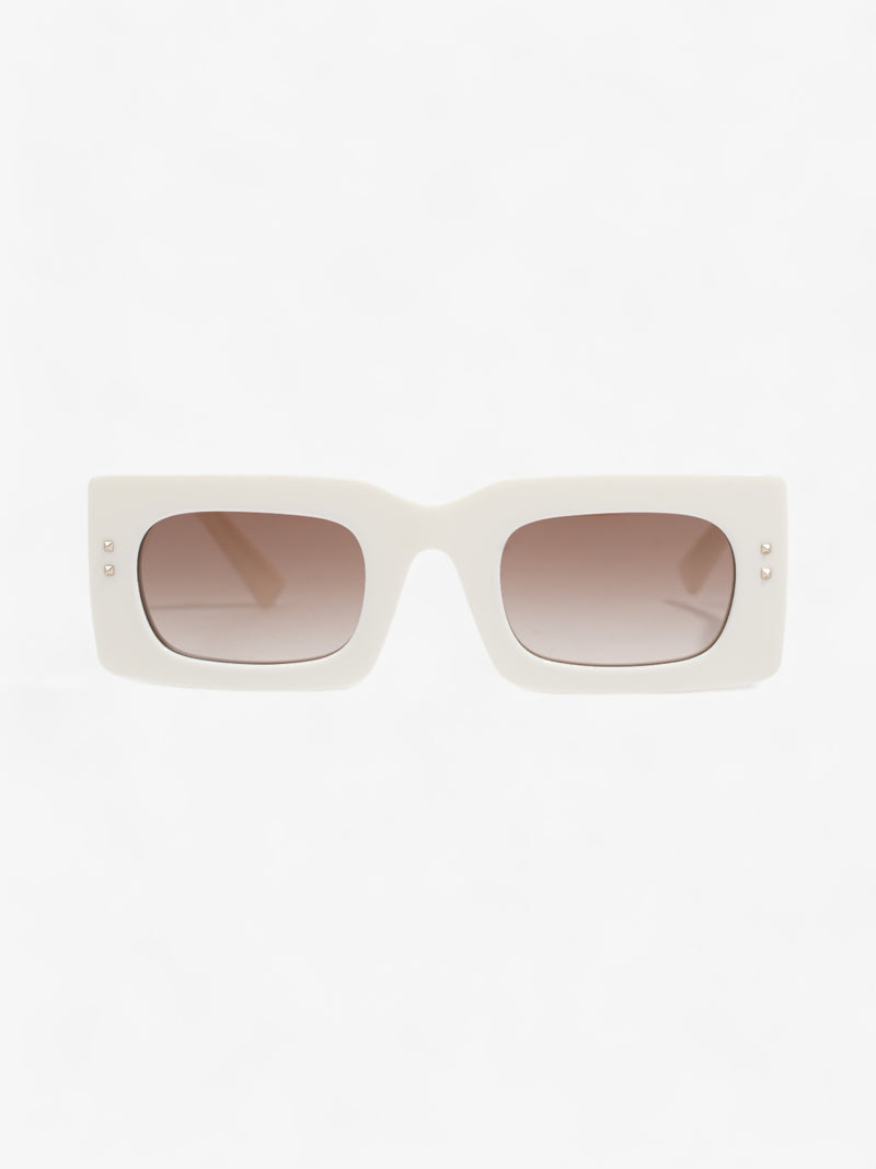  Valentino V Logo Sunglasses White Acetate 140mm