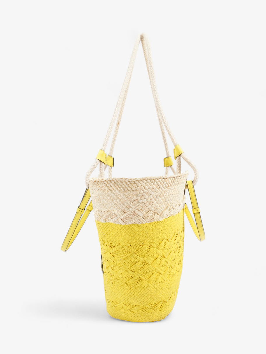 Loewe X Paula's Ibiza Anagram Basket Tote Natural / Yellow Palm Leaves Image 3