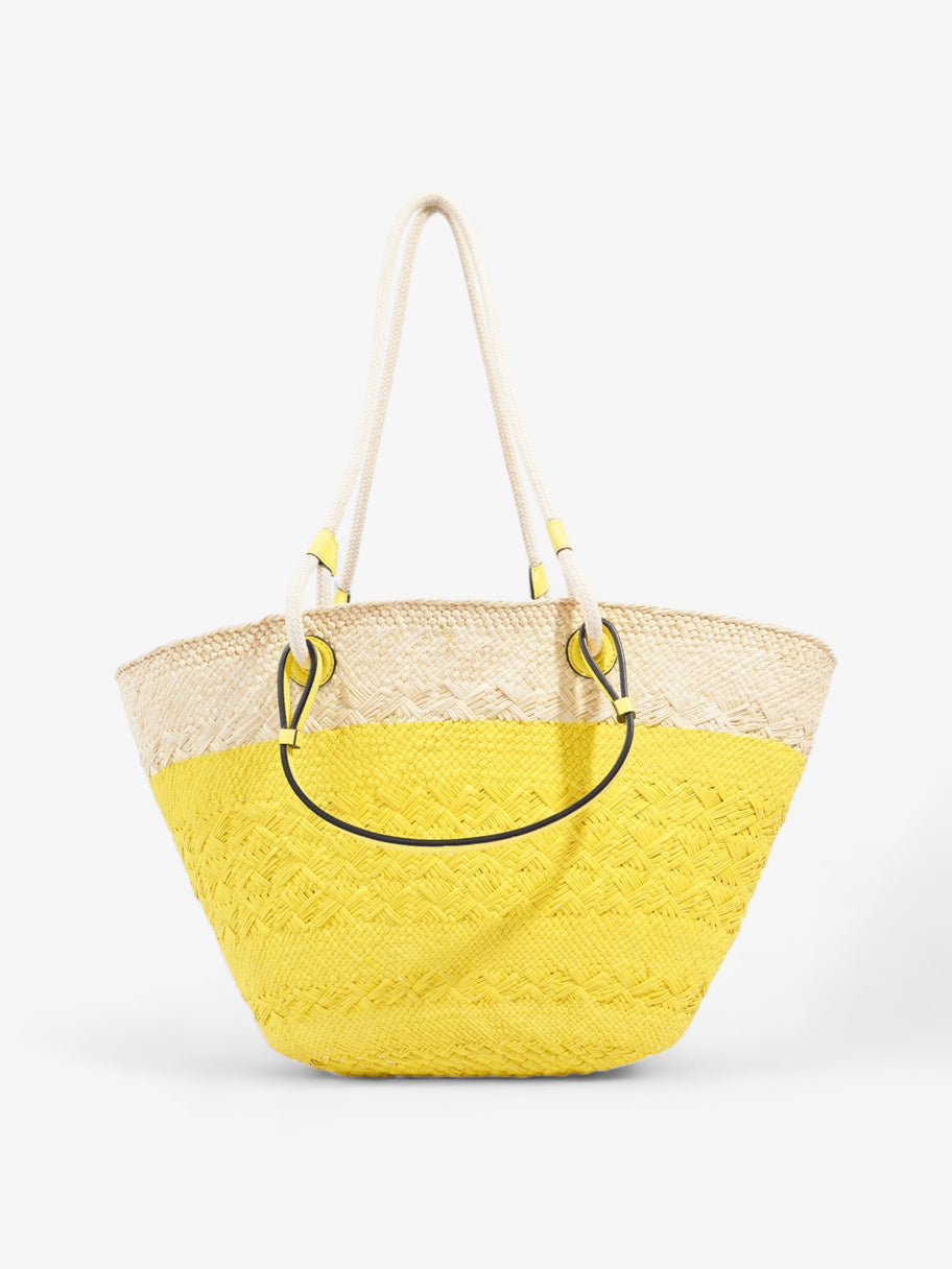 Loewe X Paula's Ibiza Anagram Basket Tote Natural / Yellow Palm Leaves Image 4