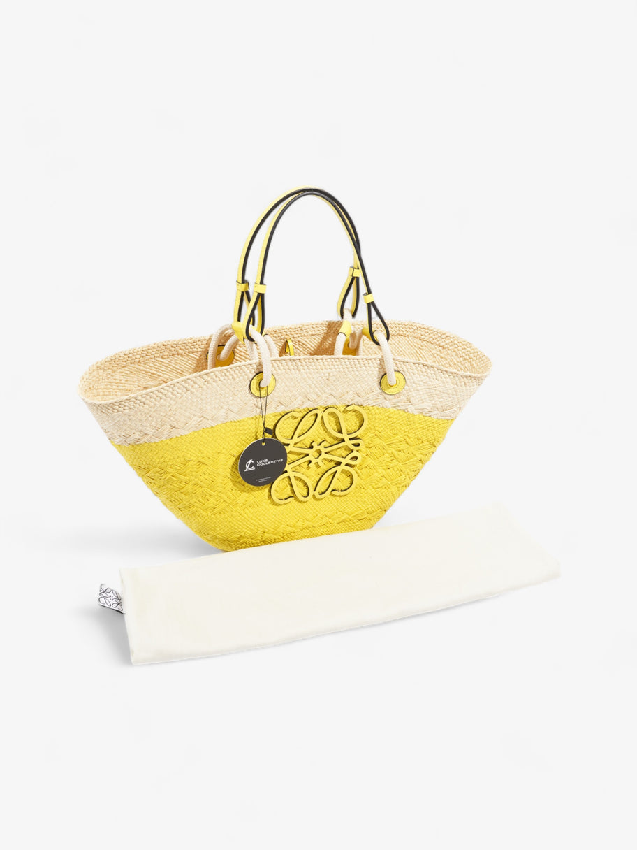 Loewe X Paula's Ibiza Anagram Basket Tote Natural / Yellow Palm Leaves Image 9