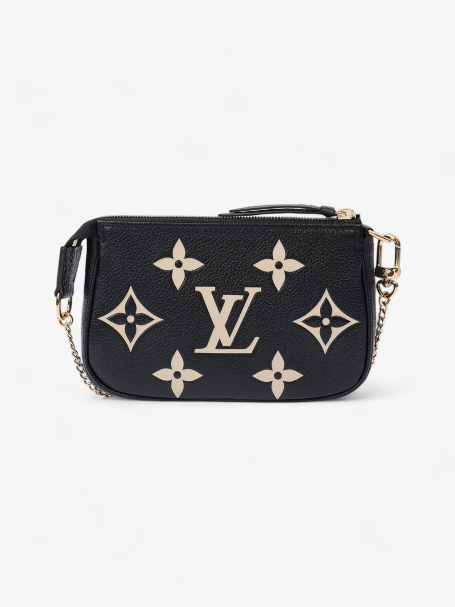 Louis Vuitton Pochette Accessoires Black Monogram / Beige Empreinte Leather Mini Image 4