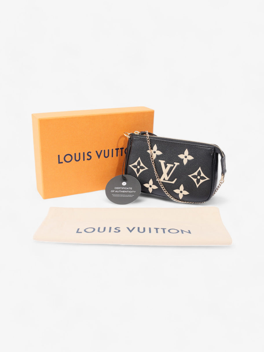 Louis Vuitton Pochette Accessoires Black Monogram / Beige Empreinte Leather Mini Image 9