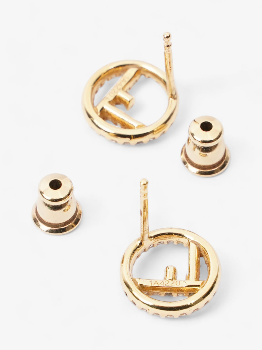 Fendi F Is Fendi Earrings Gold Base Metal Image 2