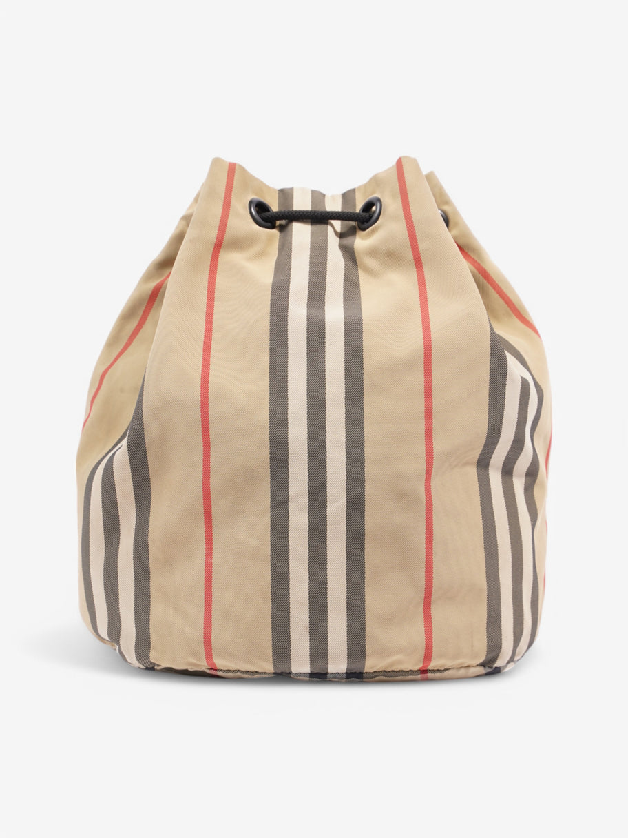 Burberry Icon Stripe Drawcord  Beige  / Black / Red Canvas Image 4