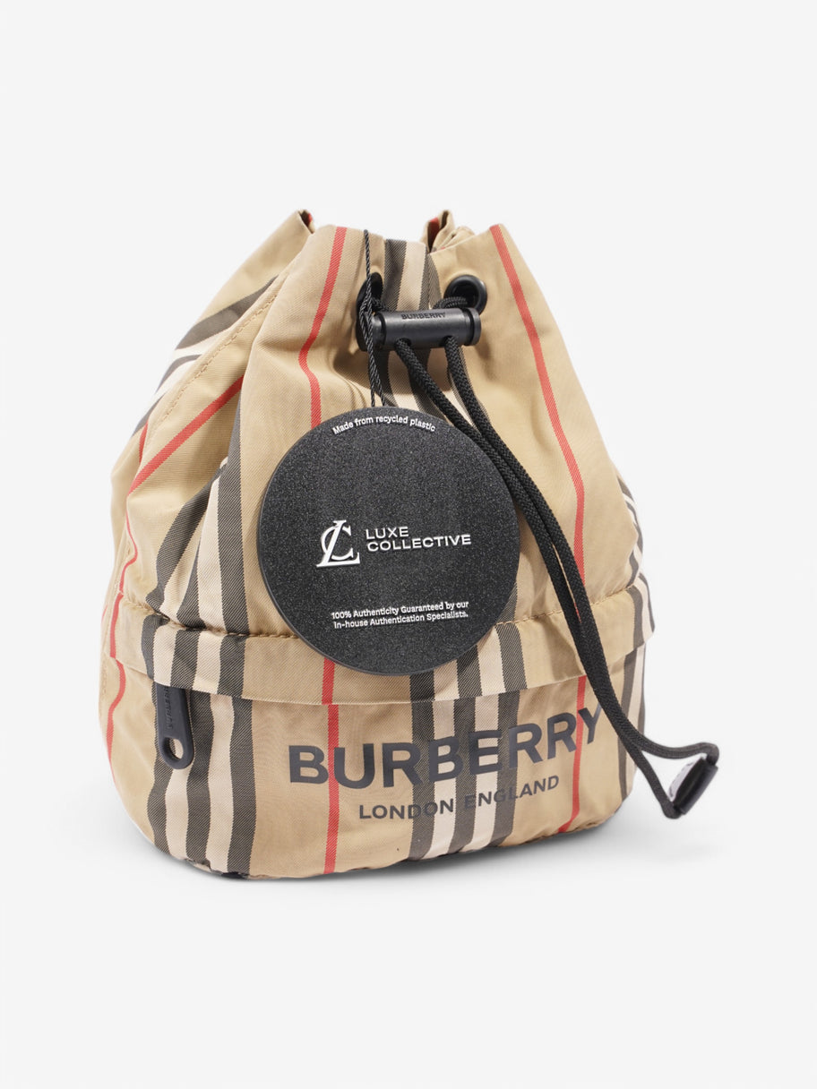 Burberry Icon Stripe Drawcord  Beige  / Black / Red Canvas Image 9