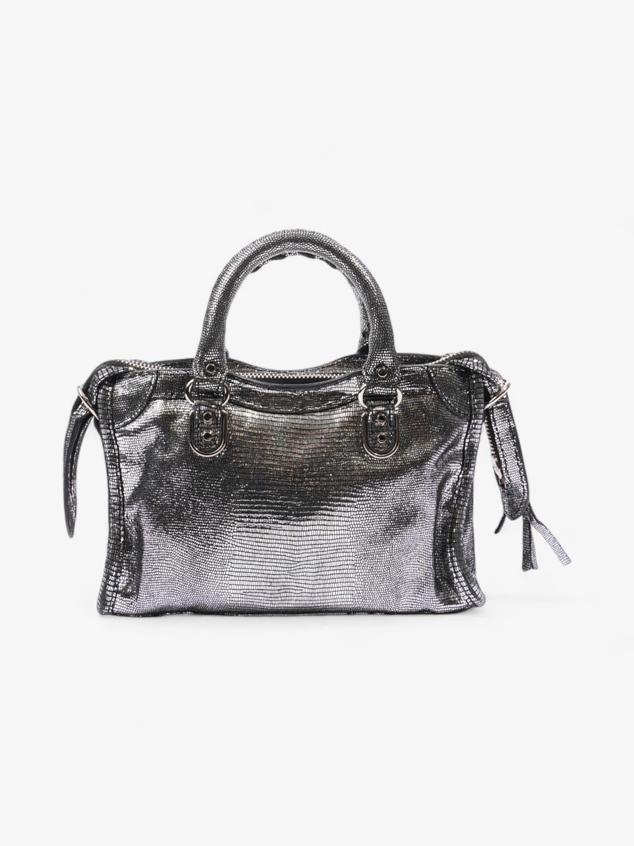 Balenciaga City Bag Silver Calfskin Leather Mini Image 4