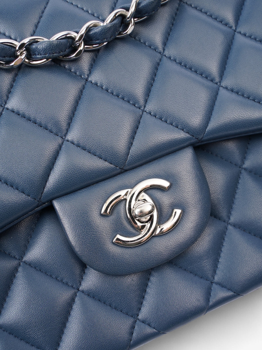 Chanel Classic Flap Blue Lambskin Leather Large Image 7