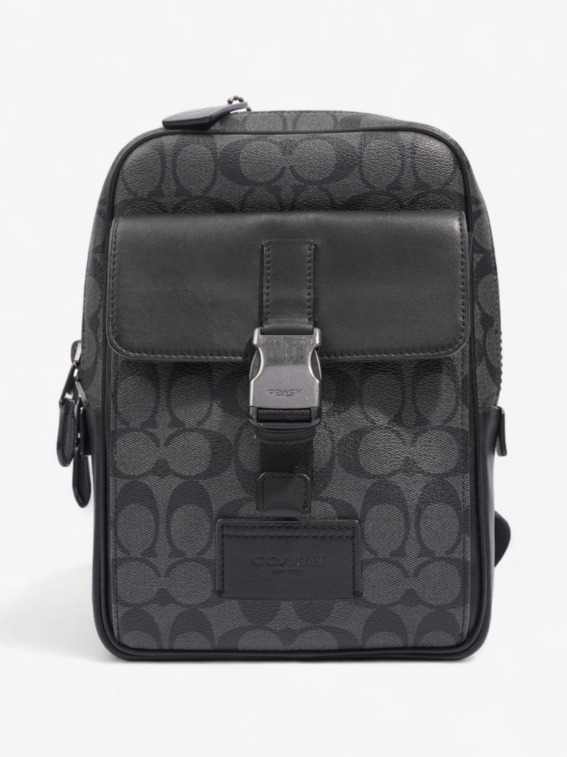  Coach Track Pack Black Coated Canvas