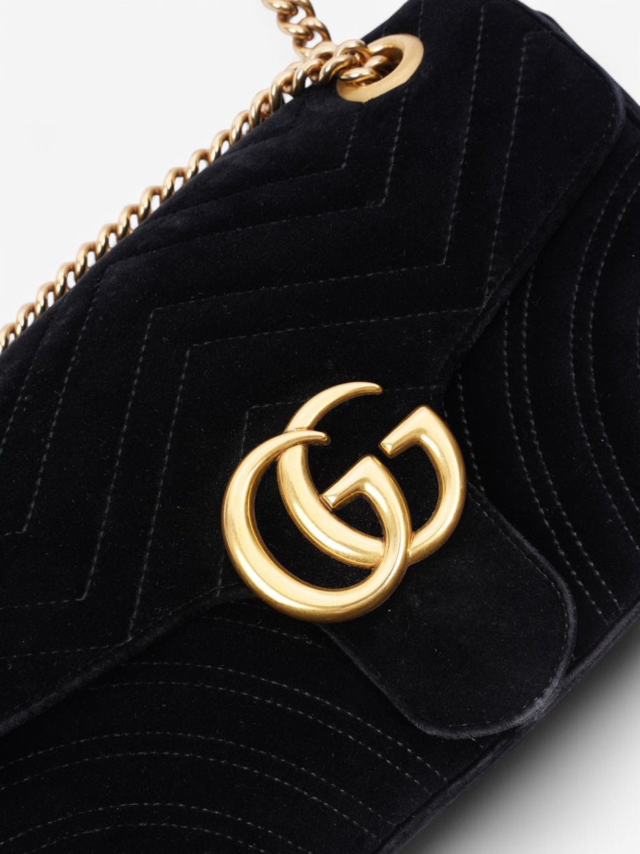 Gucci Marmont Flap Black Velvet Small Image 7