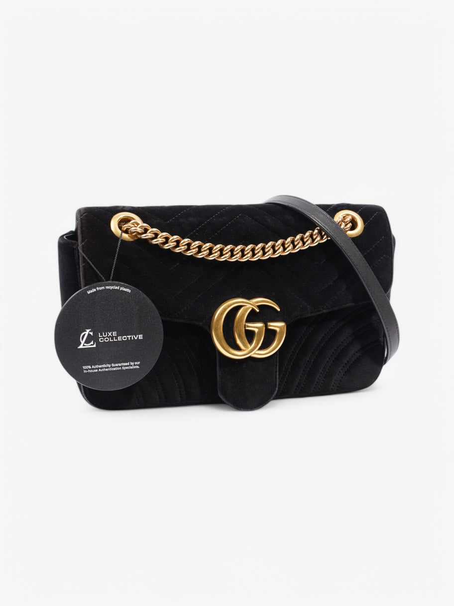 Gucci Marmont Flap Black Velvet Small Image 9