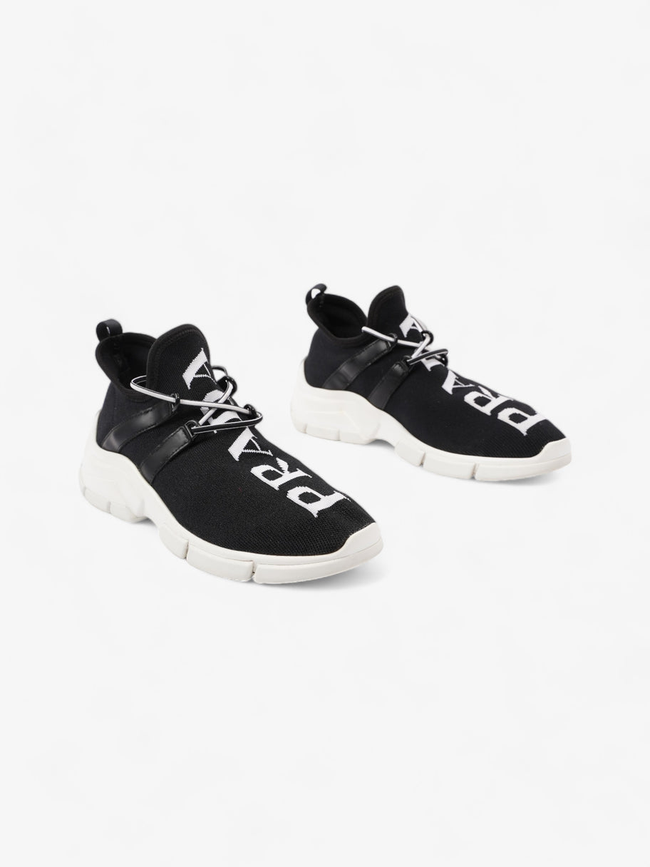 Prada Logo Knit Sneakers Black / White Cotton EU 37 UK 4 Image 2