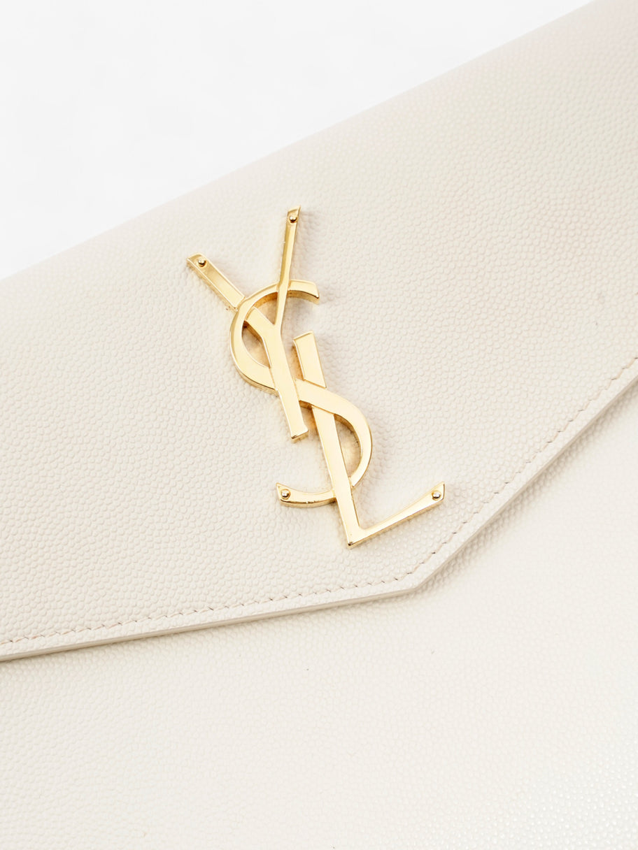 Saint Laurent Uptown Clutch Blanc Vintage Grained Leather Image 11