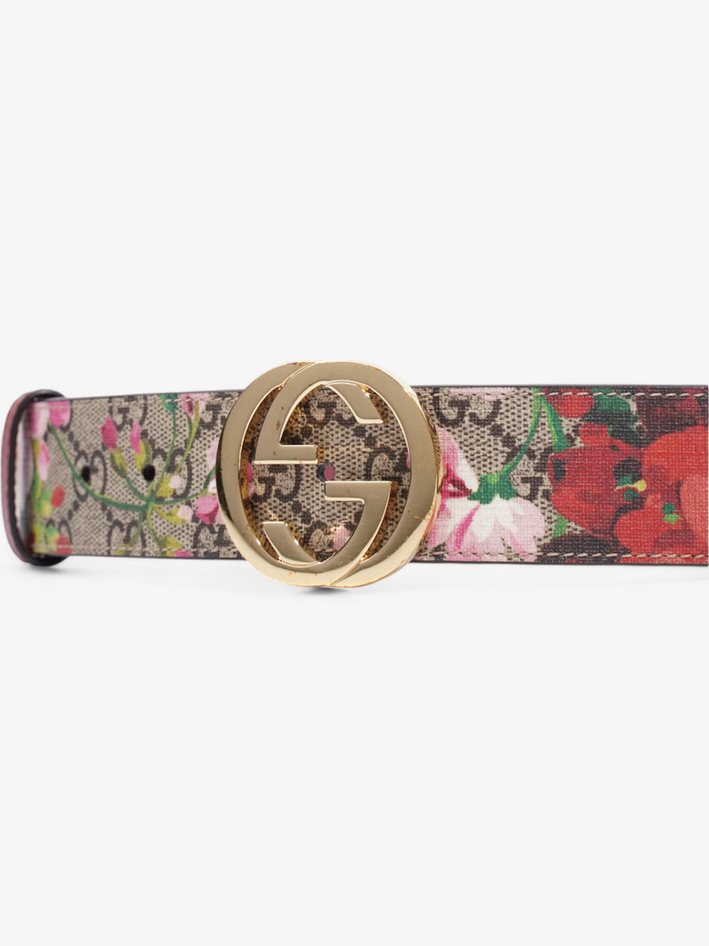  Gucci Interlocking G Belt GG Bloom / Gold Coated Canvas 85cm / 34