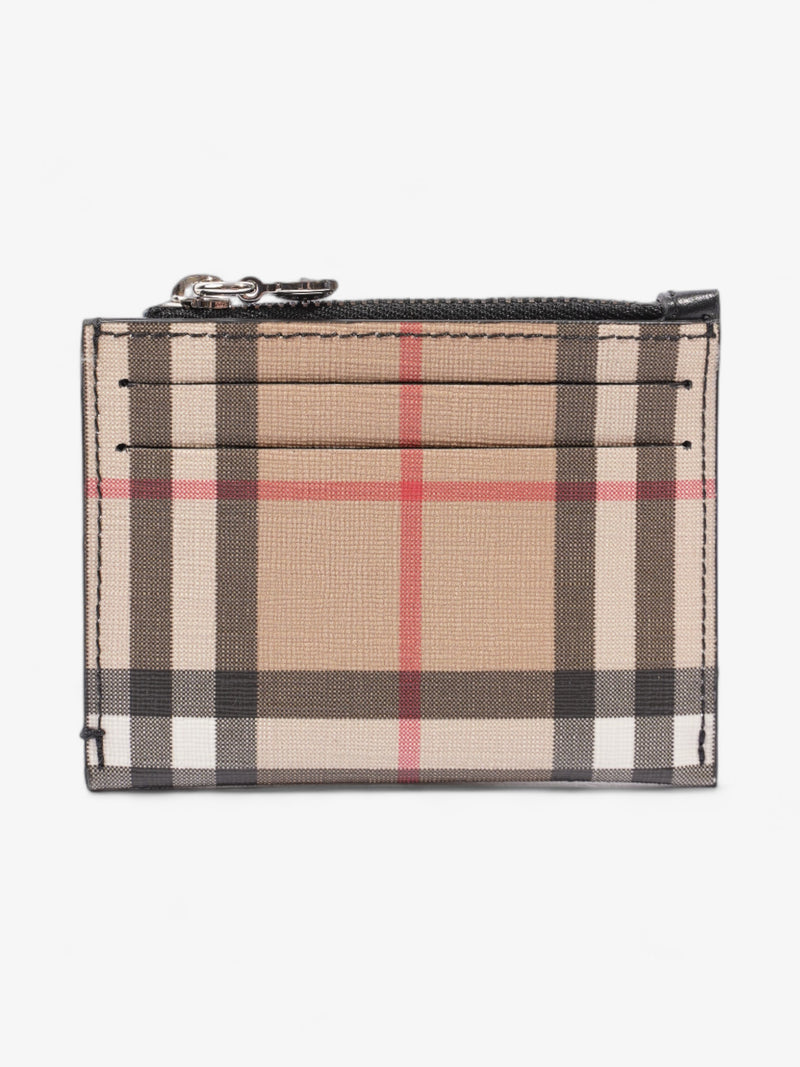  Zipped Card Holder Vintage Check Coated Canvas