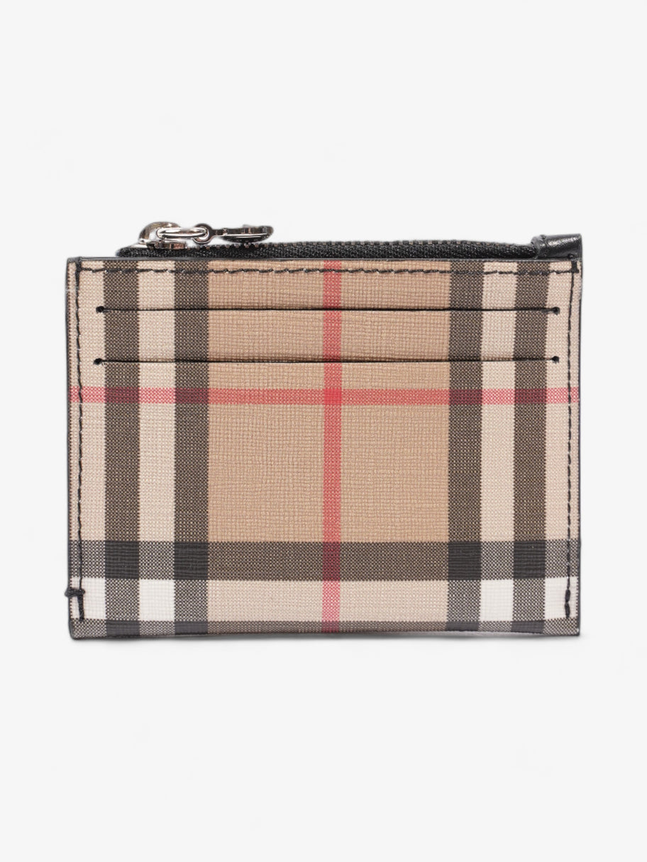 Zipped Card Holder Vintage Check Coated Canvas Image 1