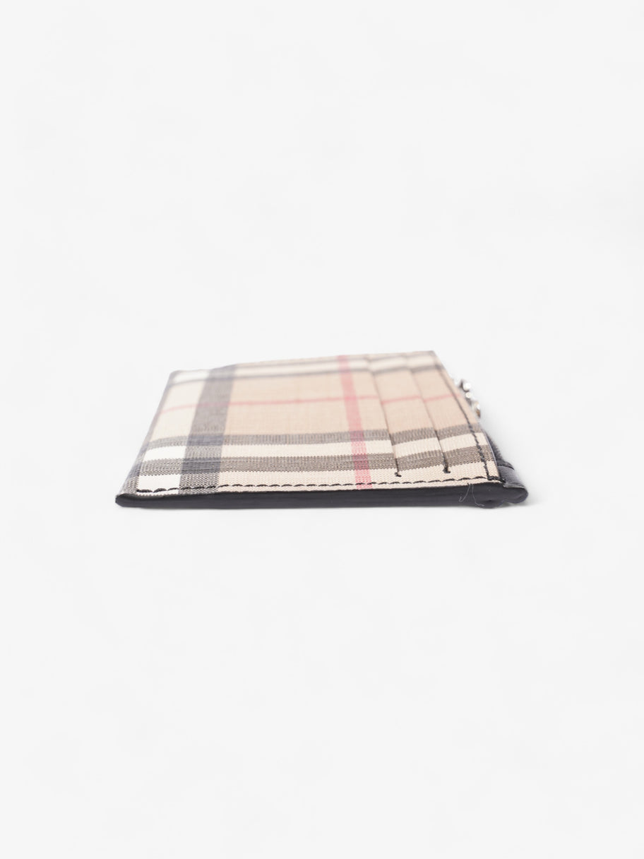 Zipped Card Holder Vintage Check Coated Canvas Image 2