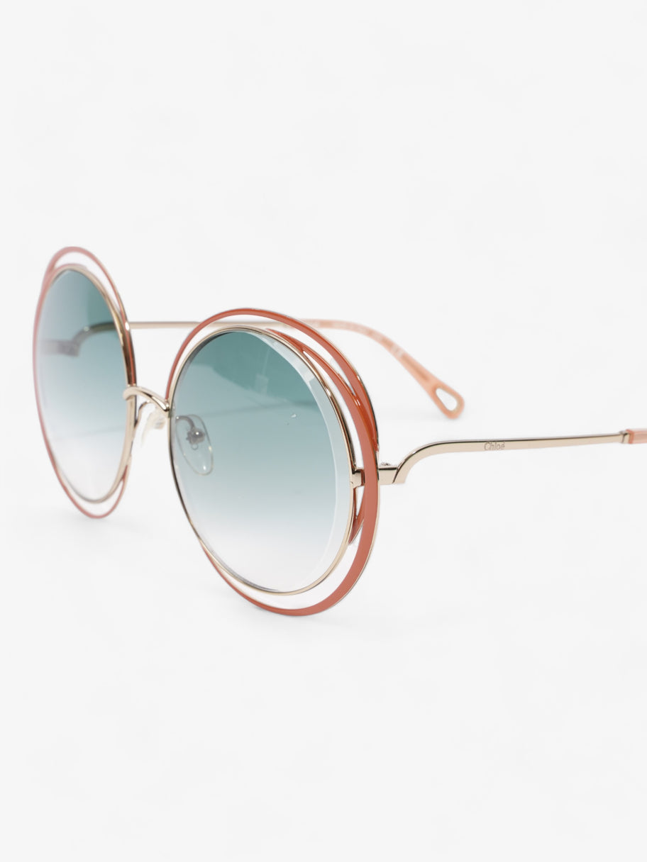 Chloe Carlina Oversized Round Sunglasses Orange Acetate 135mm Image 5