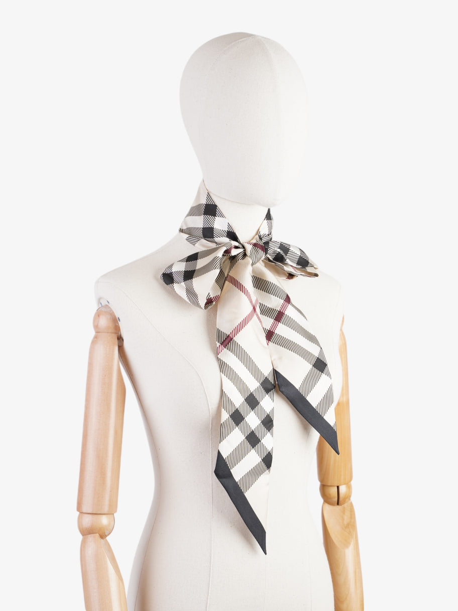 Burberry Large Vintage Reverse Lining Skinny Scarf Stone Silk Image 2