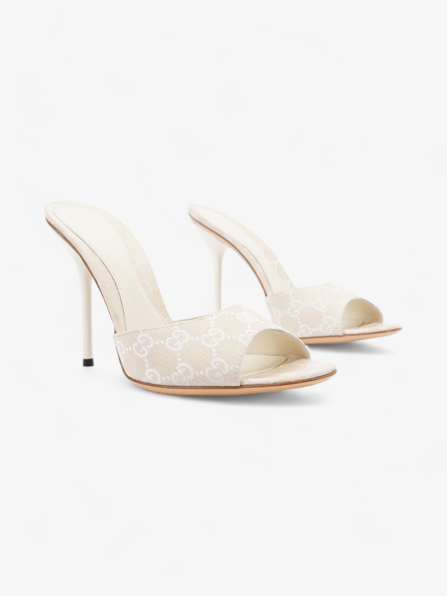 Gucci Guccissima Heels 95mm GG Supreme / Beige Cotton EU 41 UK 8 Image 2