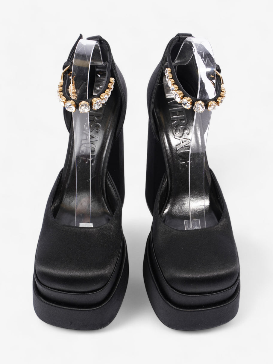 Versace Medusa Aevitas Double Platform Pumps 160cm Black Satin EU 40 UK 7 Image 9