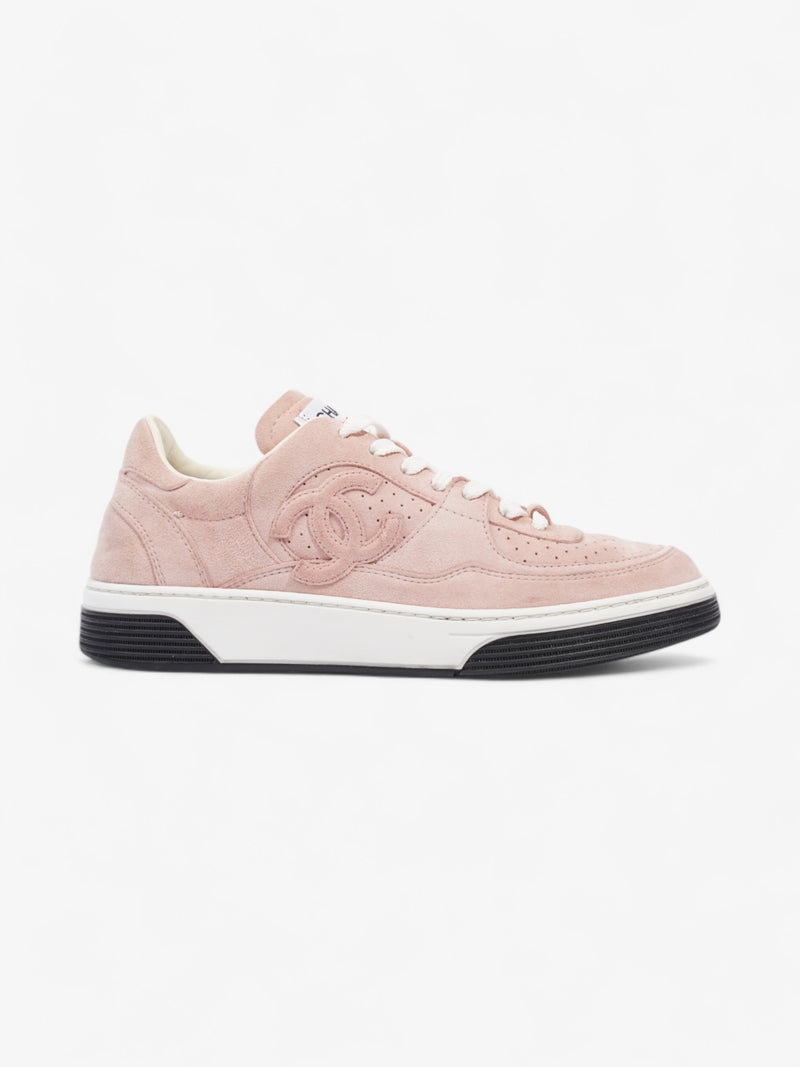  Chanel Interlocking CC Sneakers Pink Suede EU 37 UK 4