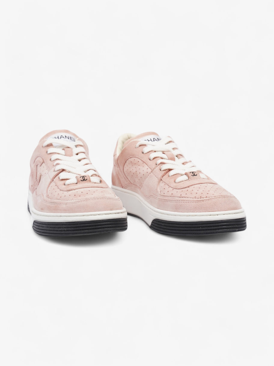 Chanel Interlocking CC Sneakers Pink Suede EU 37 UK 4 Image 2