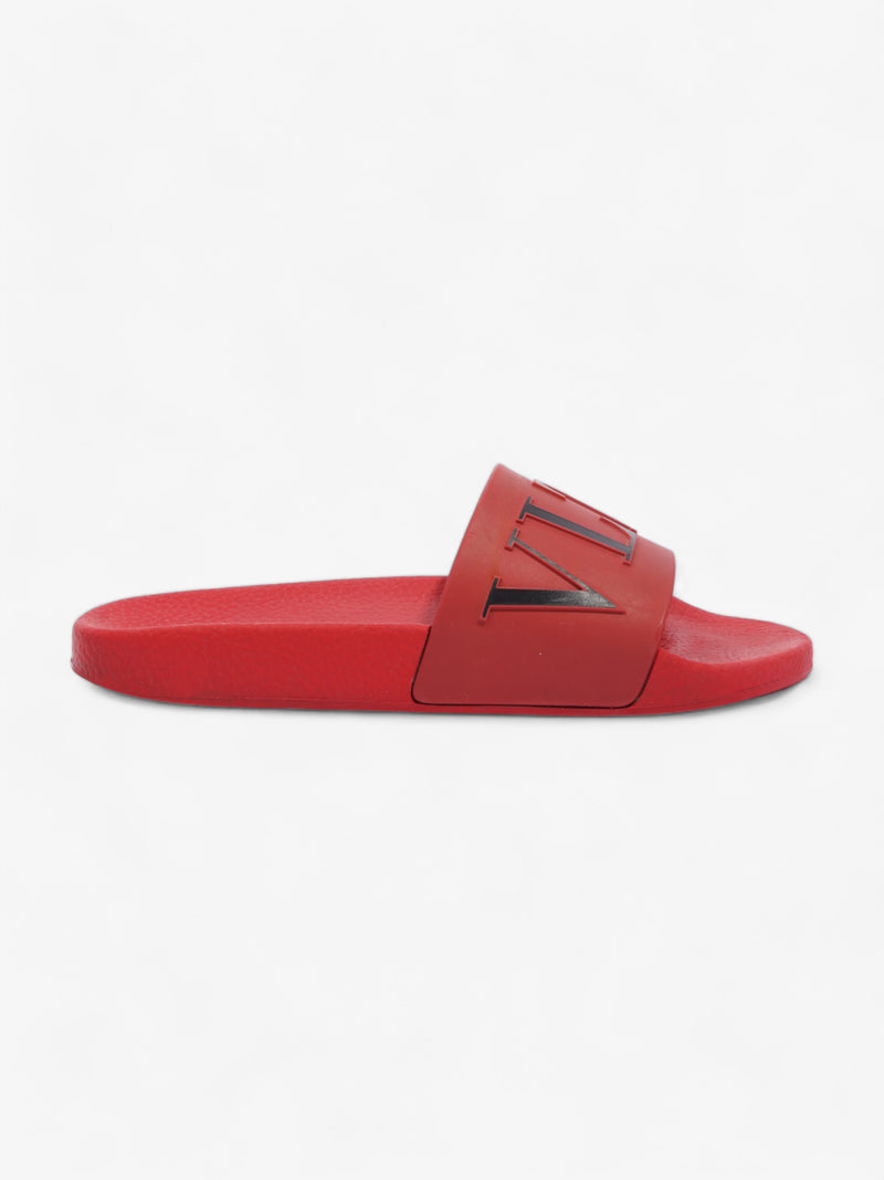  Valentino VLTN Slides Red / Black Logo Rubber EU 38 UK 5