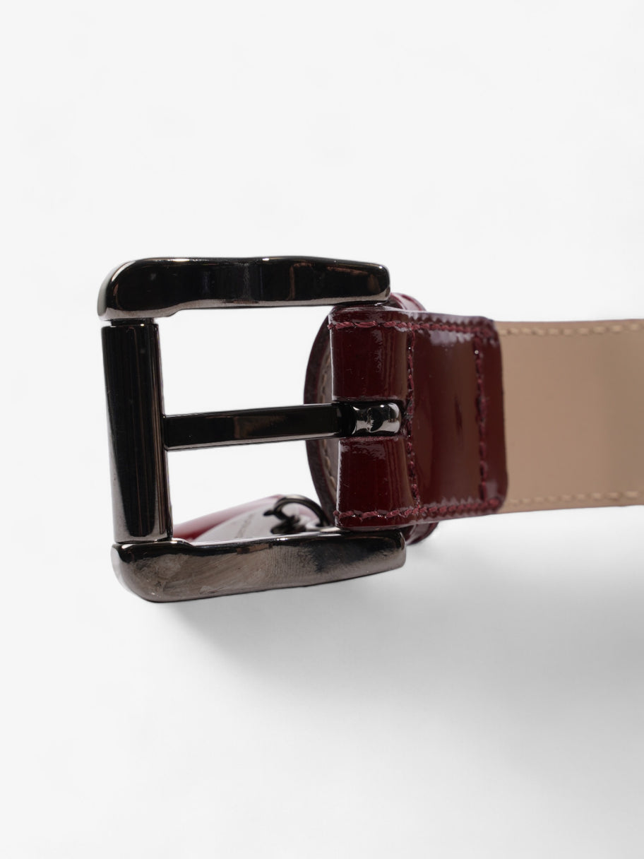 Burberry Heart Tag Belt Nova Check / Red Patent Leather 90cm / 36