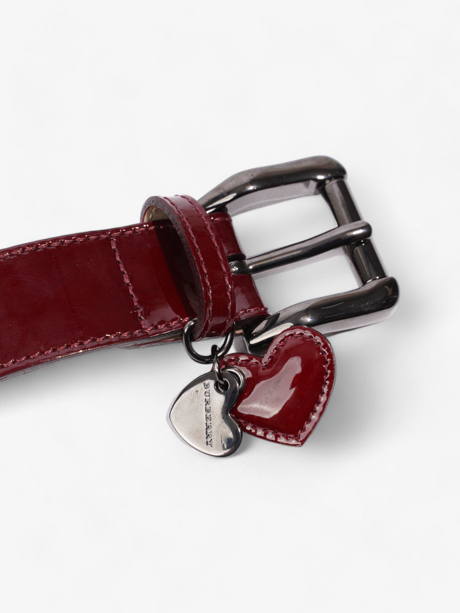 Burberry Heart Tag Belt Nova Check / Red Patent Leather 90cm / 36