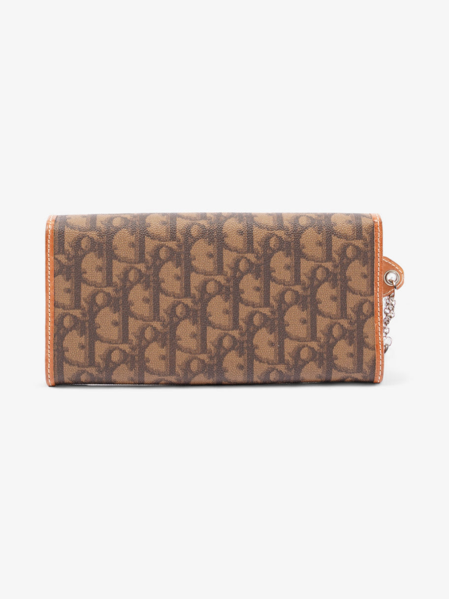 Christian Dior Romantique Continental Wallet Brown Oblique Coated Canvas Image 2