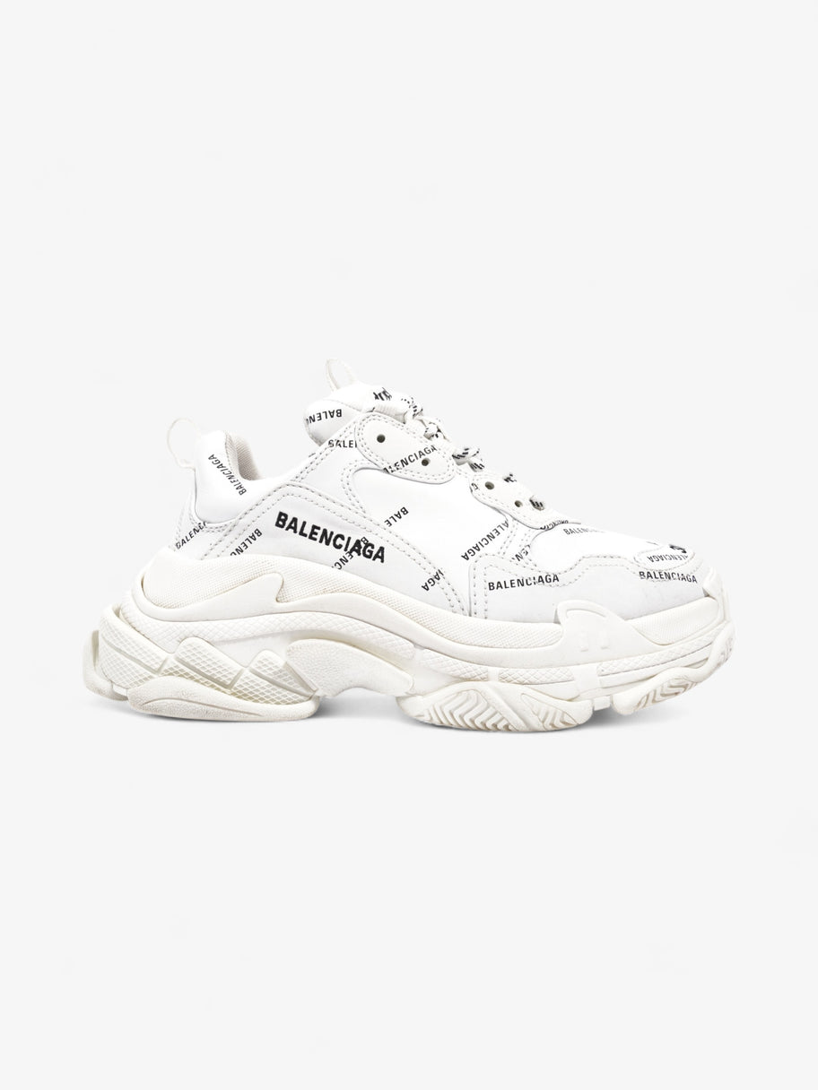 Balenciaga Triple S Sneaker Logo All Over  White Leather EU 38 UK 5 Image 1