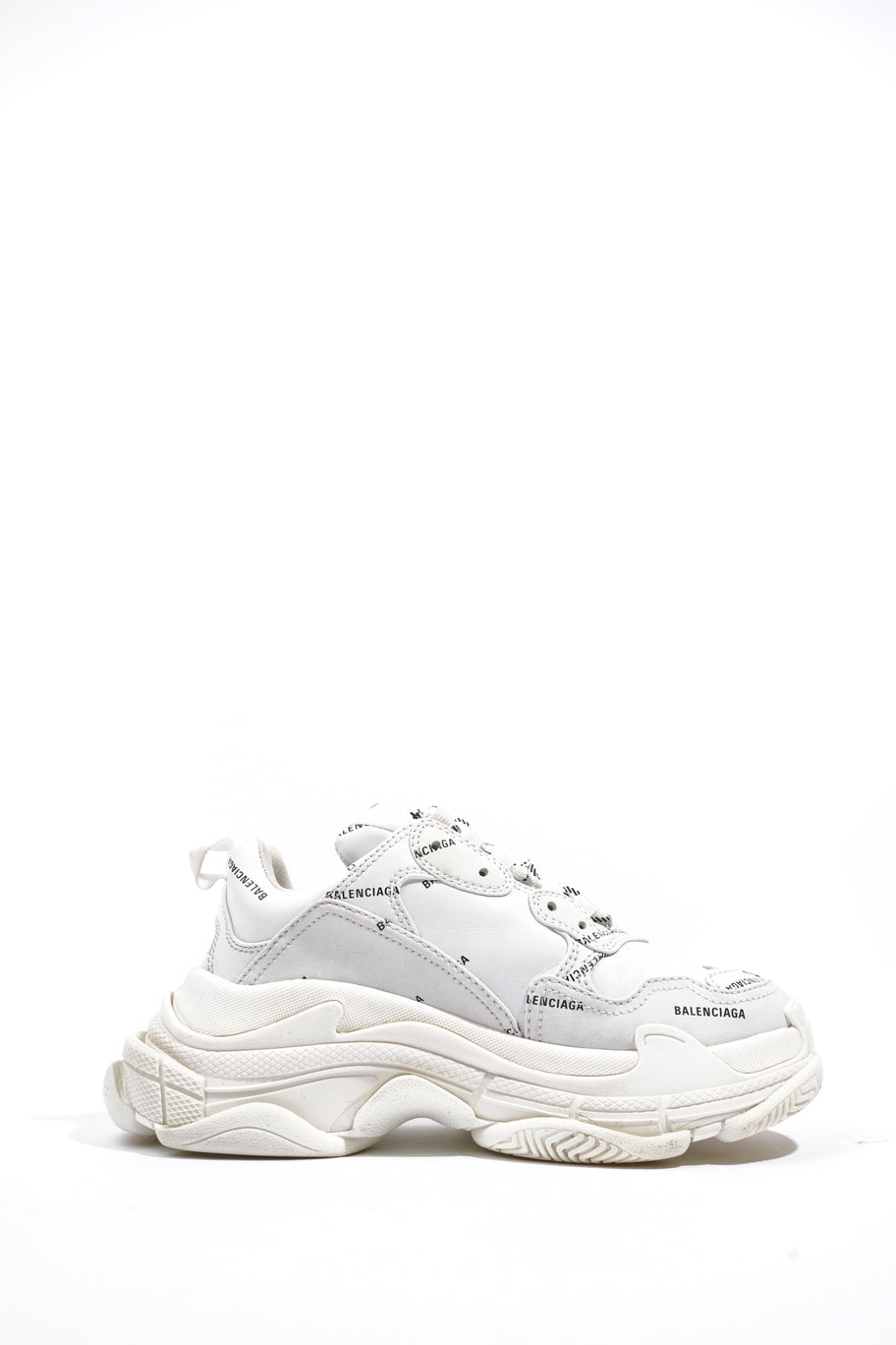 Balenciaga Triple S Sneaker Logo All Over  White Leather EU 38 UK 5 Image 4