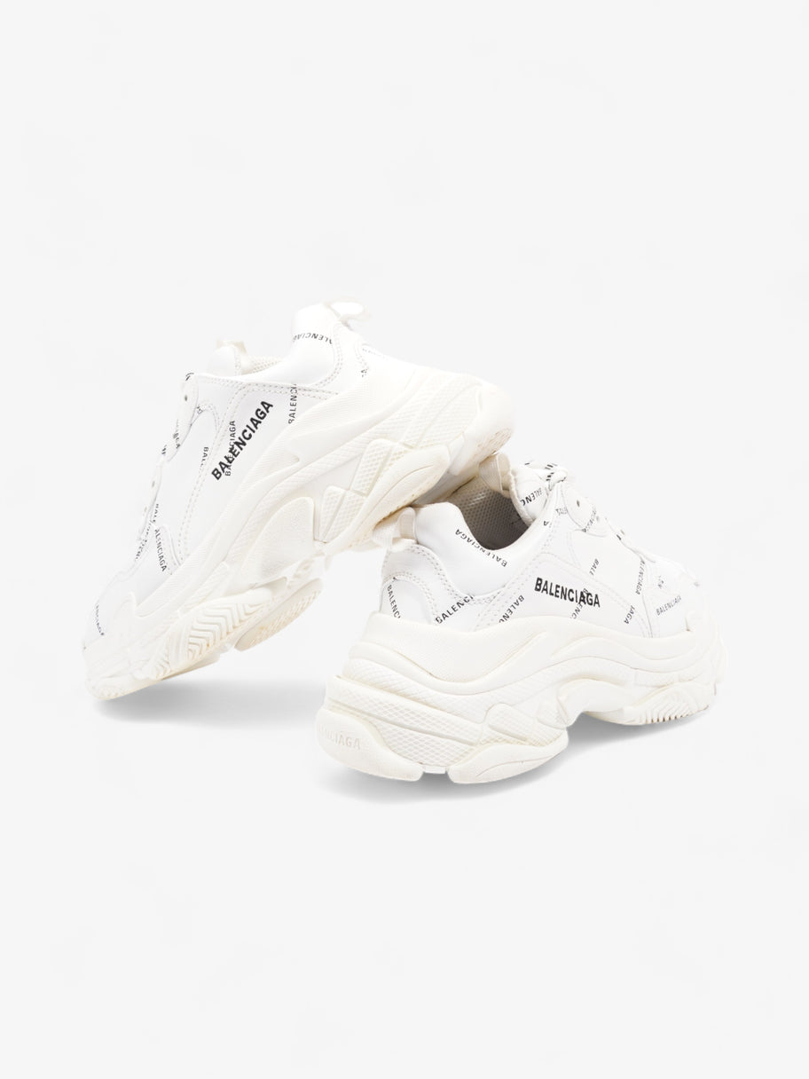 Balenciaga Triple S Sneaker Logo All Over  White Leather EU 38 UK 5 Image 9