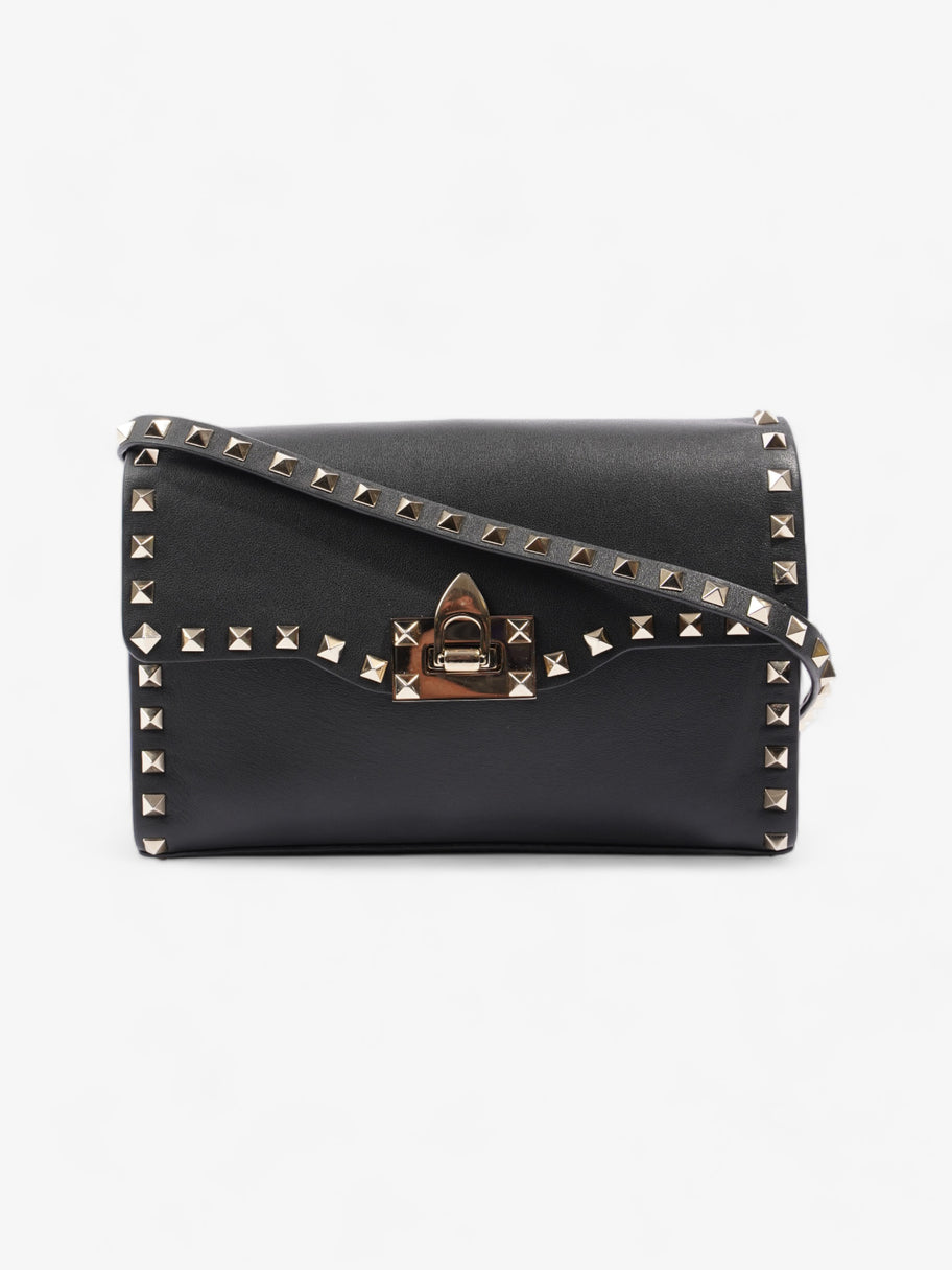 Valentino Rockstud Flap Black Leather Image 1