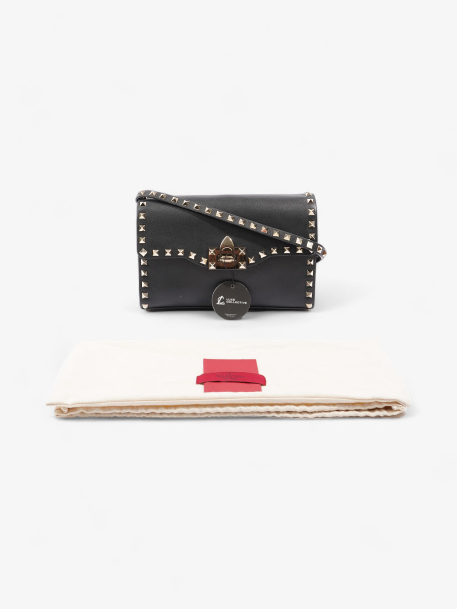 Valentino Rockstud Flap Black Leather Image 8