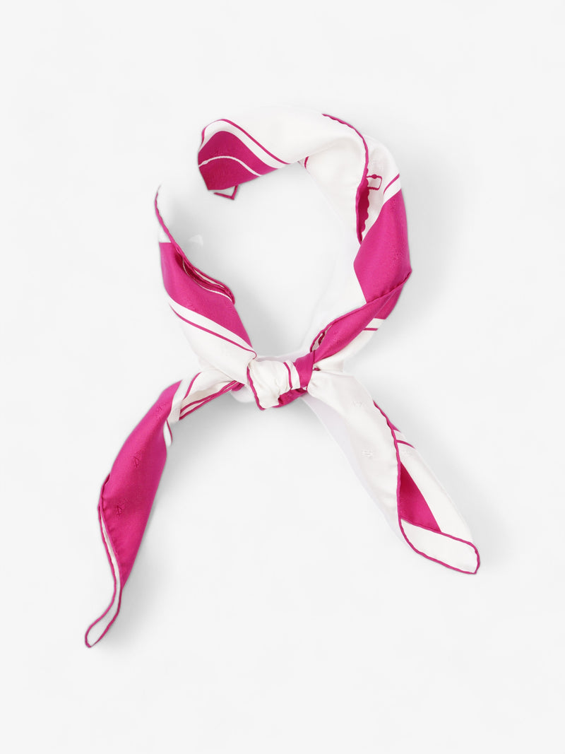  Silk scarf White / Magenta Silk