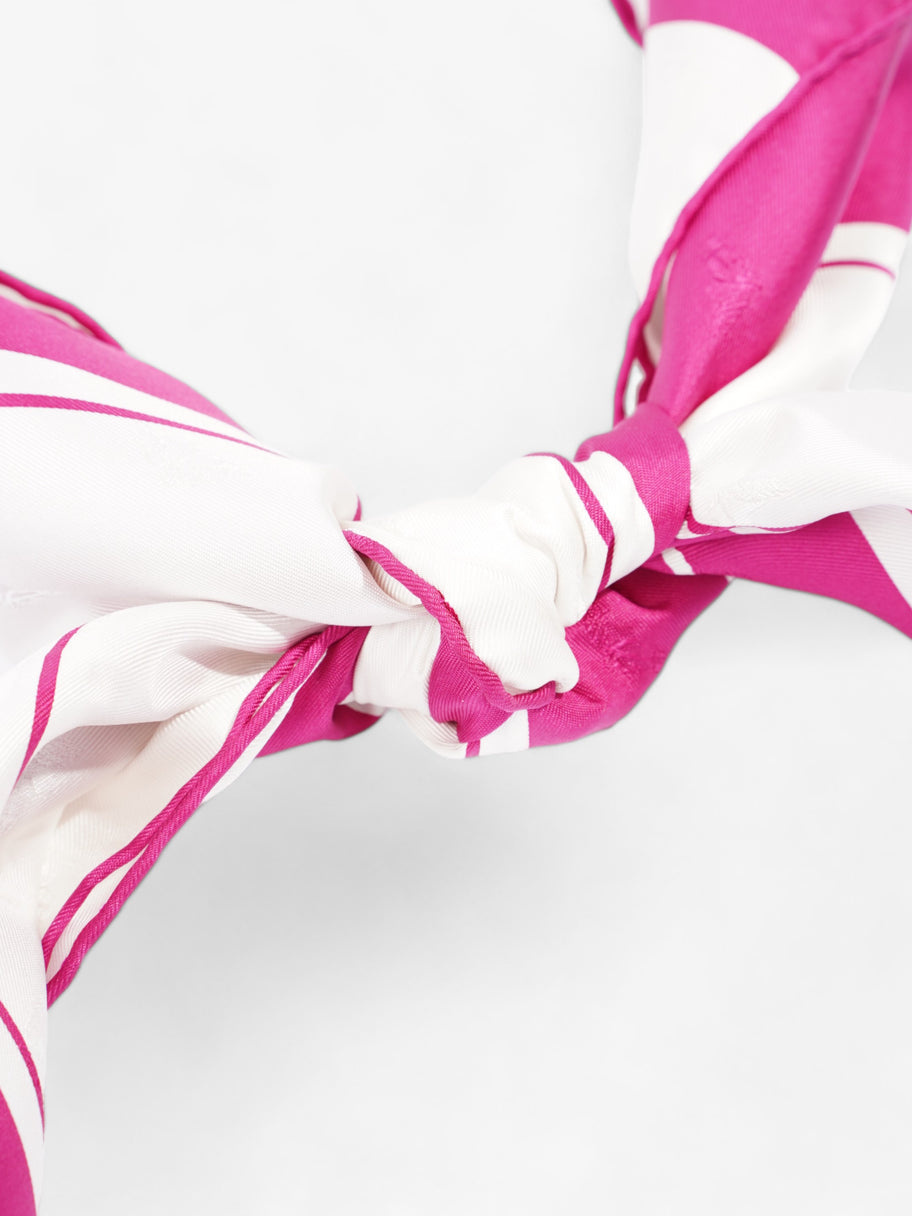 Silk scarf White / Magenta Silk Image 2