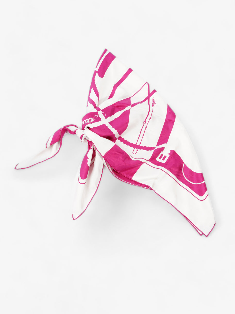 Silk scarf White / Magenta Silk Image 3