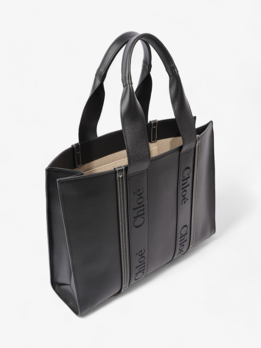 Chloe Woody Tote Black Calfskin Leather Large Image 7