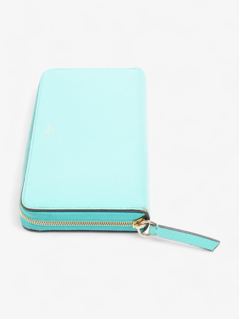 Continental Long Zip Around Wallet Light Teal Calfskin Leather Image 4