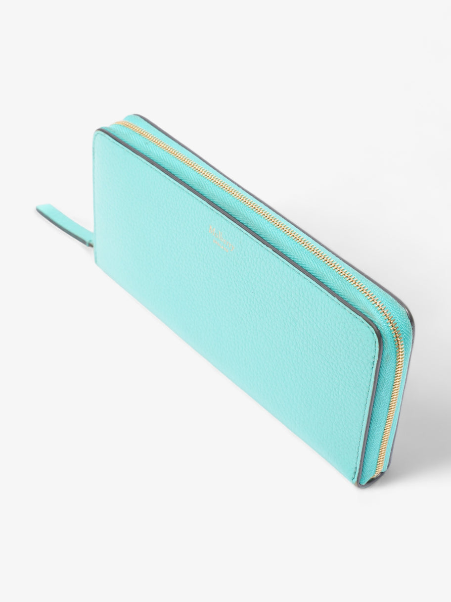 Continental Long Zip Around Wallet Light Teal Calfskin Leather Image 6