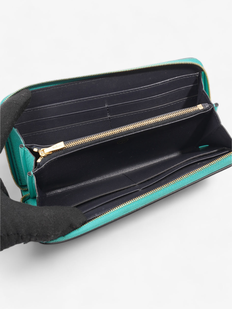 Continental Long Zip Around Wallet Light Teal Calfskin Leather Image 7