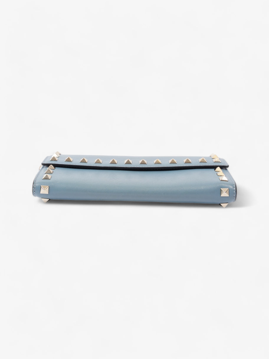 Valentino Rockstud Wristlet Wallet Blue Leather Image 6