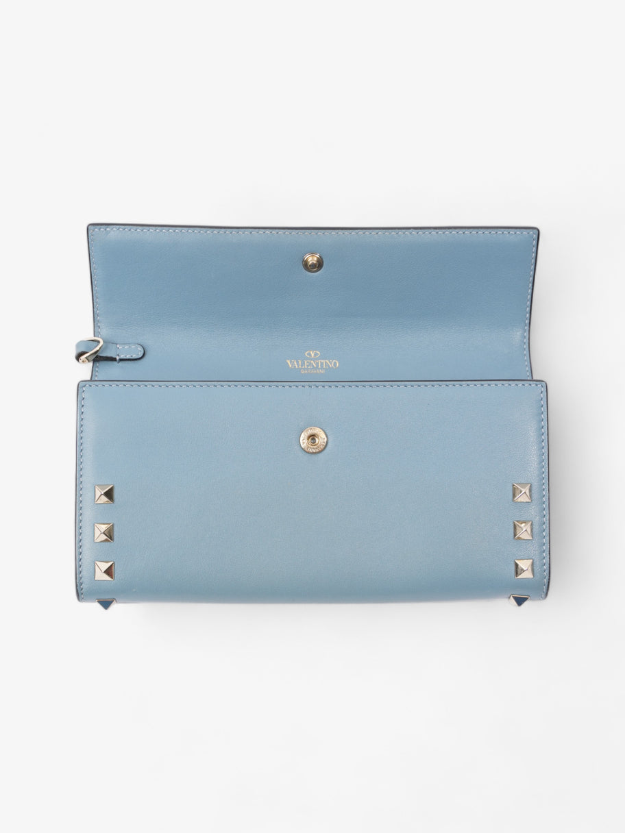 Valentino Rockstud Wristlet Wallet Blue Leather Image 8