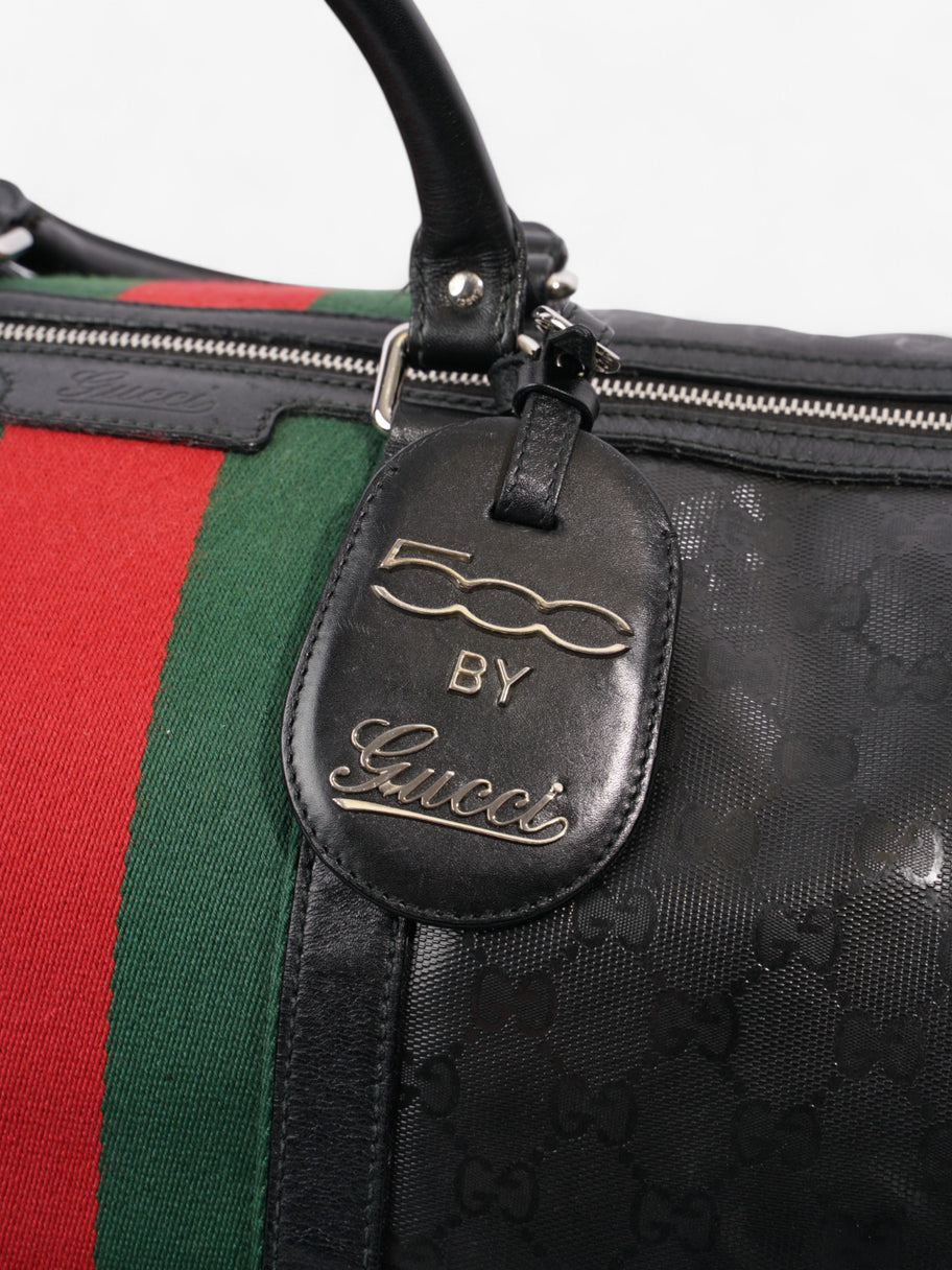 Gucci Fiat 500 Duffle Web Bag Black / Green / Red Canvas Image 8