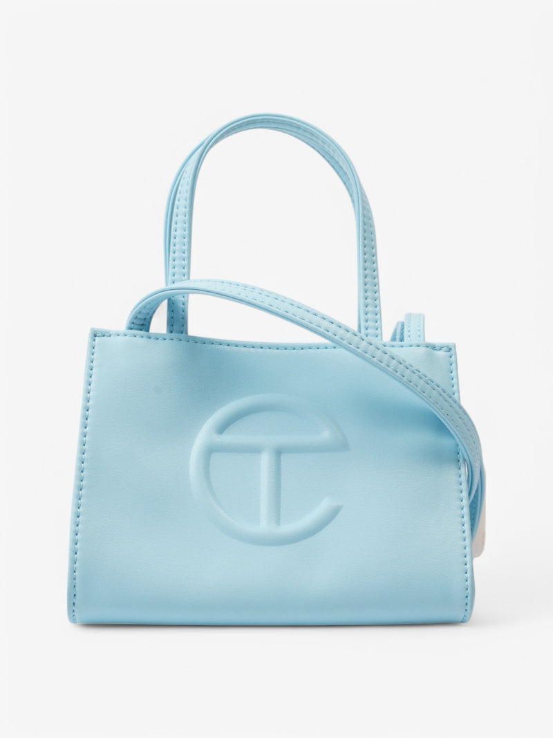  Telfar Shopping Bag Pool Blue Leather Small