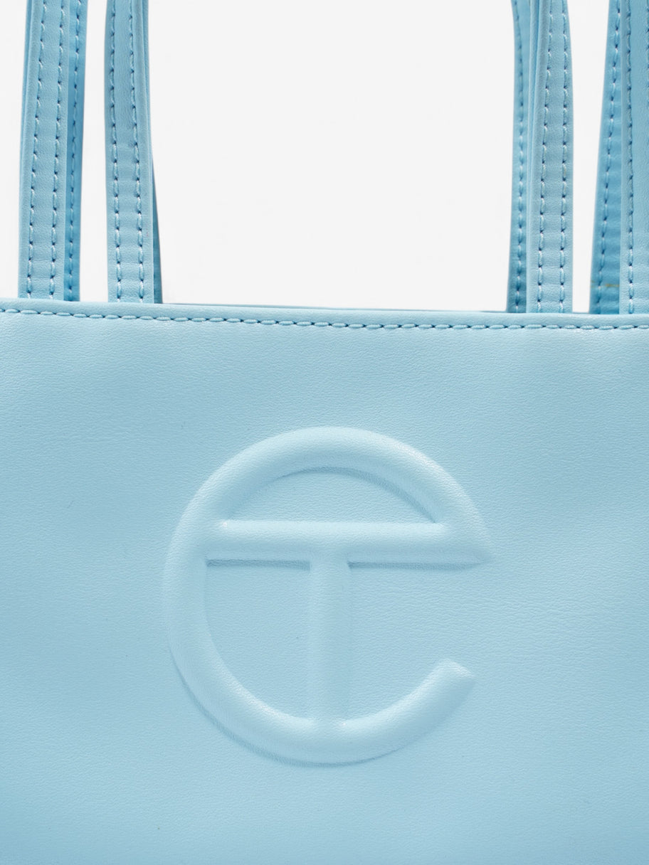 Telfar Shopping Bag Pool Blue Leather Small Image 7