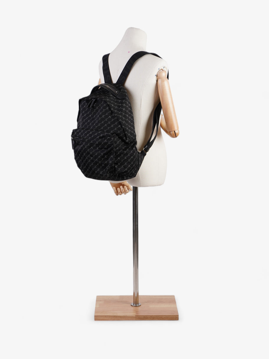 Stella McCartney Falabella Mongram Backpack Black / White Nylon Image 2